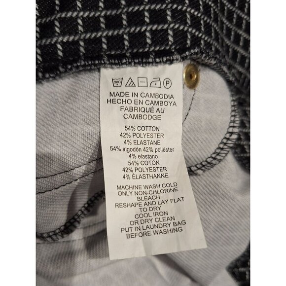 EUC Michael Kors Womens Leggings Slacks Pants Black White Check/Size Large - Picture 5 of 6